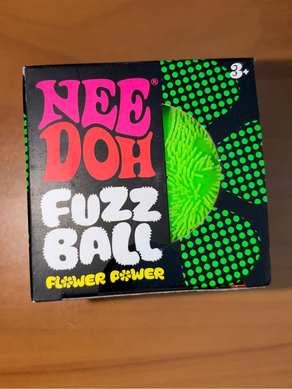 Schylling- Needoh- Green Fuzz Ball- Flower Power- AUTHENTIC